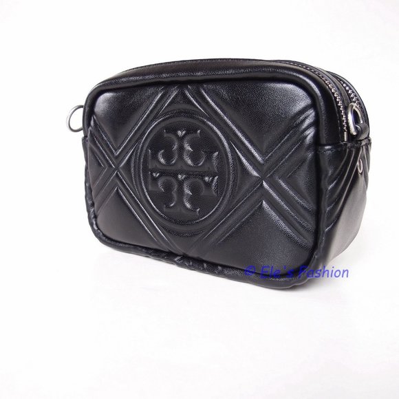 ❤️ NWT Tory Burch Perry Bombe Mini Puffy Leather Crossbody Bag BLACK Authentic - Picture 6 of 14